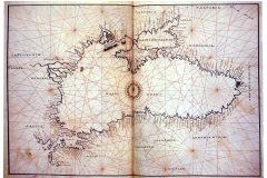 Карта на Черно море от анонимен италиански атлас, около 1530 година. Nat. Bibl. Wien, Cod. Ser. ¹ 12, 879, carta II